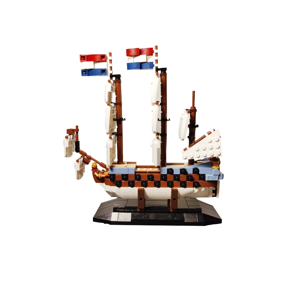 Gobricks MOC Zeven Provinciën Dutch Ship Bricks Model HNLMS De Zeven Provinciën battleship Boats Cannons Building Blocks Toys