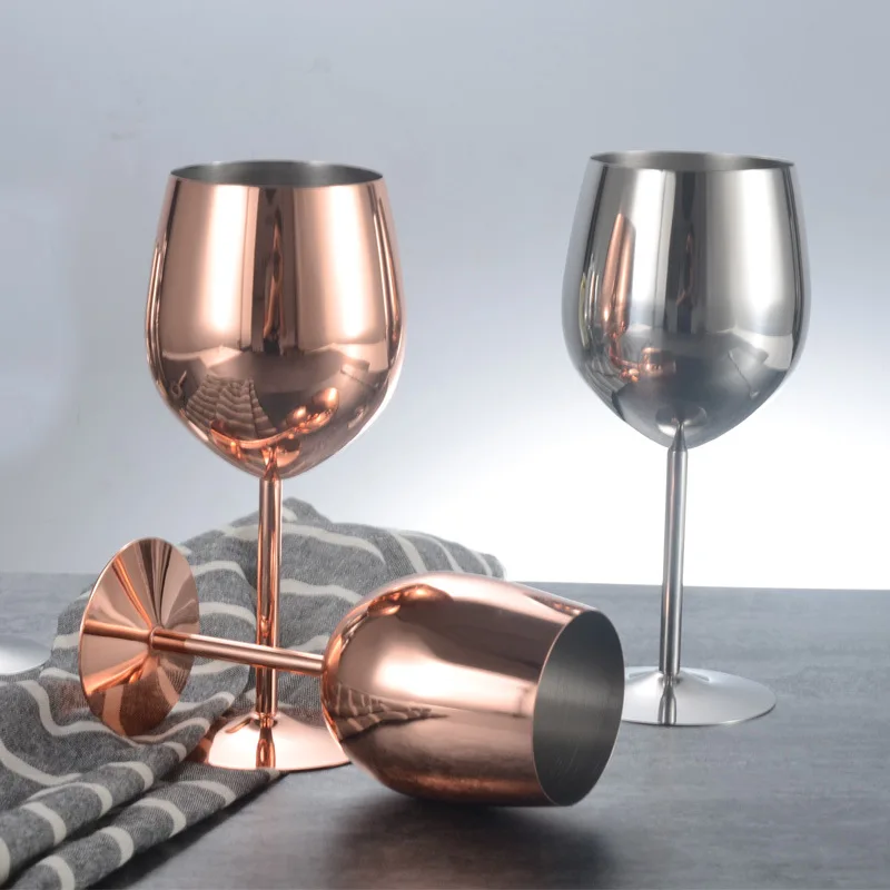 Stainless Steel Wine Glass Goblet Drinking Cup Champagne Glass Party Home Bar Supply