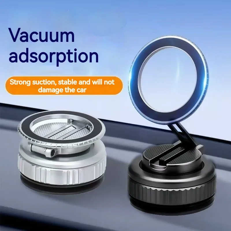 Metal Universal Vacuum Magnetic Car Phone Holder Mount Adjustable Suction Foldable Phone Stand for Mirro Gym Bath Shower Home