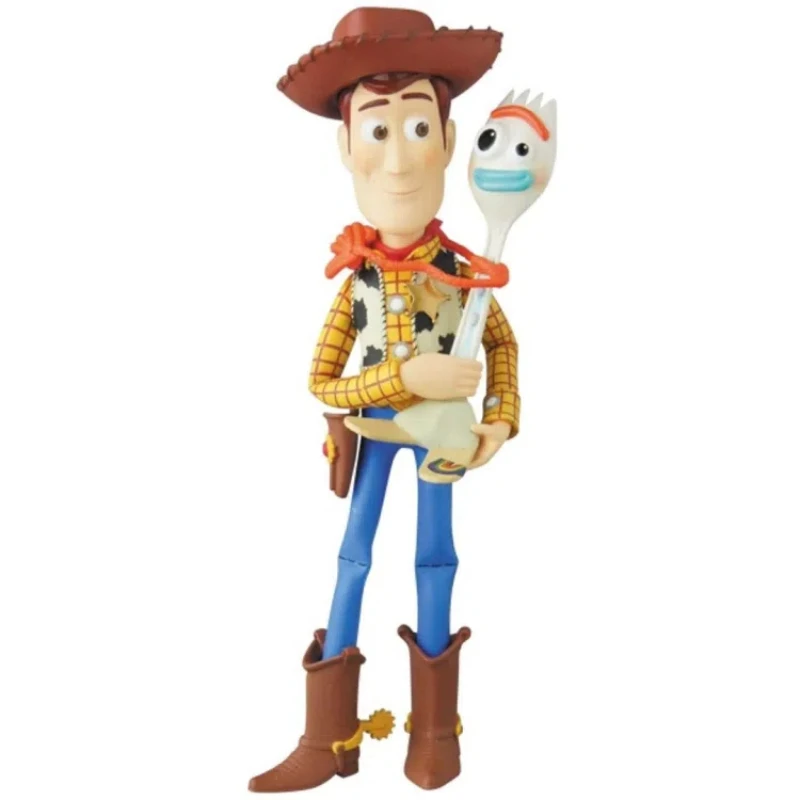 Limited Edition UDF Disney Toy Story Woody Action Figure Dolls Toy 12cm Cartoon Woody and Forky Model Toys Gifts for Kids Girls