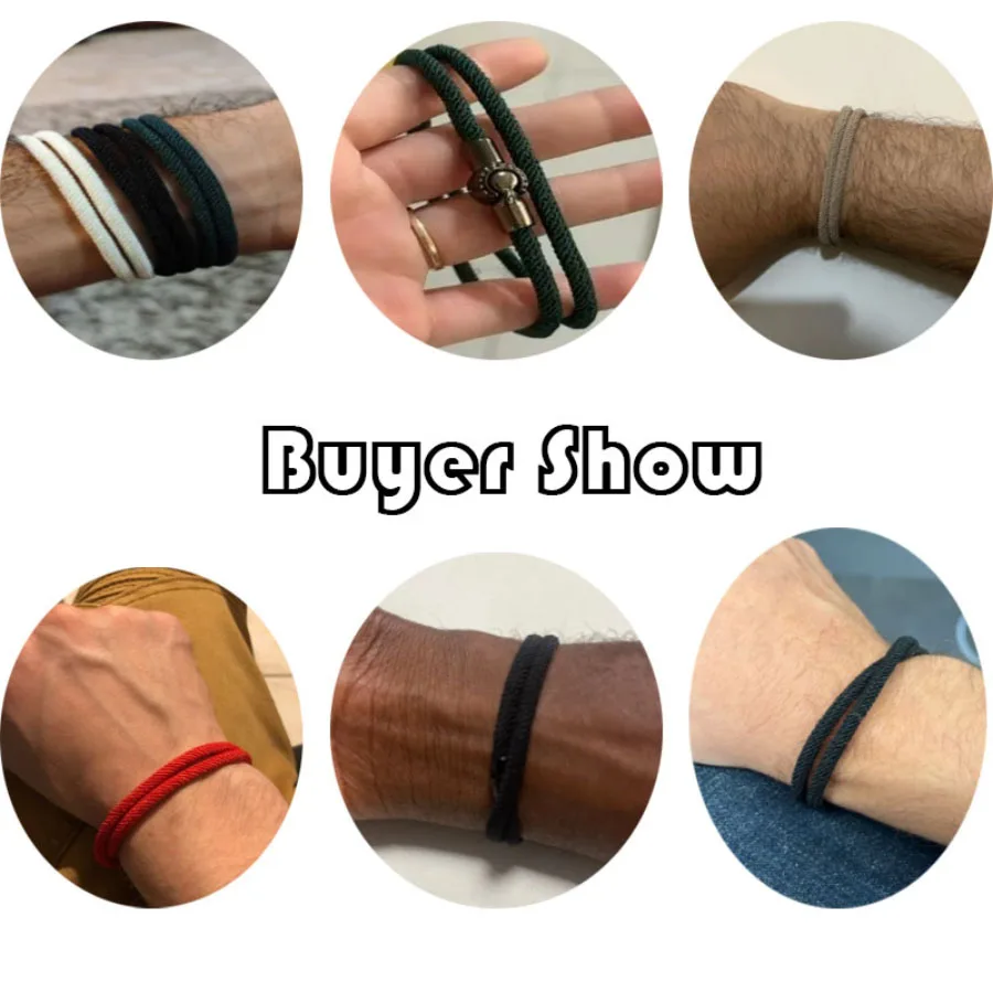 Simple Style Rope Bracelet Men Double Layer Grade A 4mm Thread Fabric Braslet Outdoor Sports Survival Braclet Cycling Jewelry