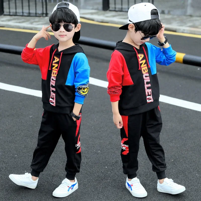 Kids Boys Clothing Set Autumn Winter Hoodie Jackets + Pants 2 Pcs Fashion Sports Boy Clothes Children For 4 6 7 8 10 12 Years