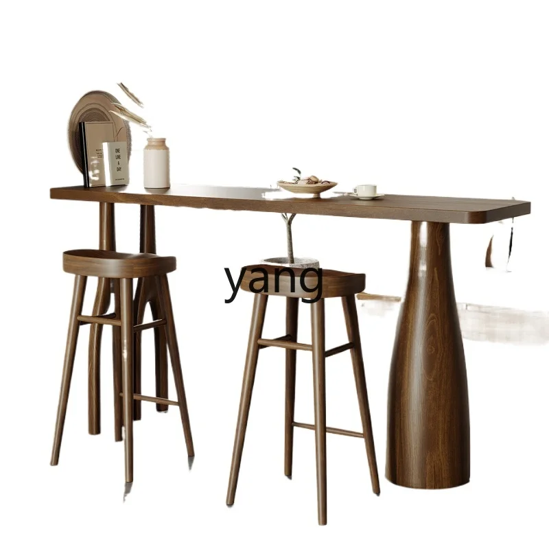 LHH  solid wood bar table small household guest restaurant partition high table and chair combination