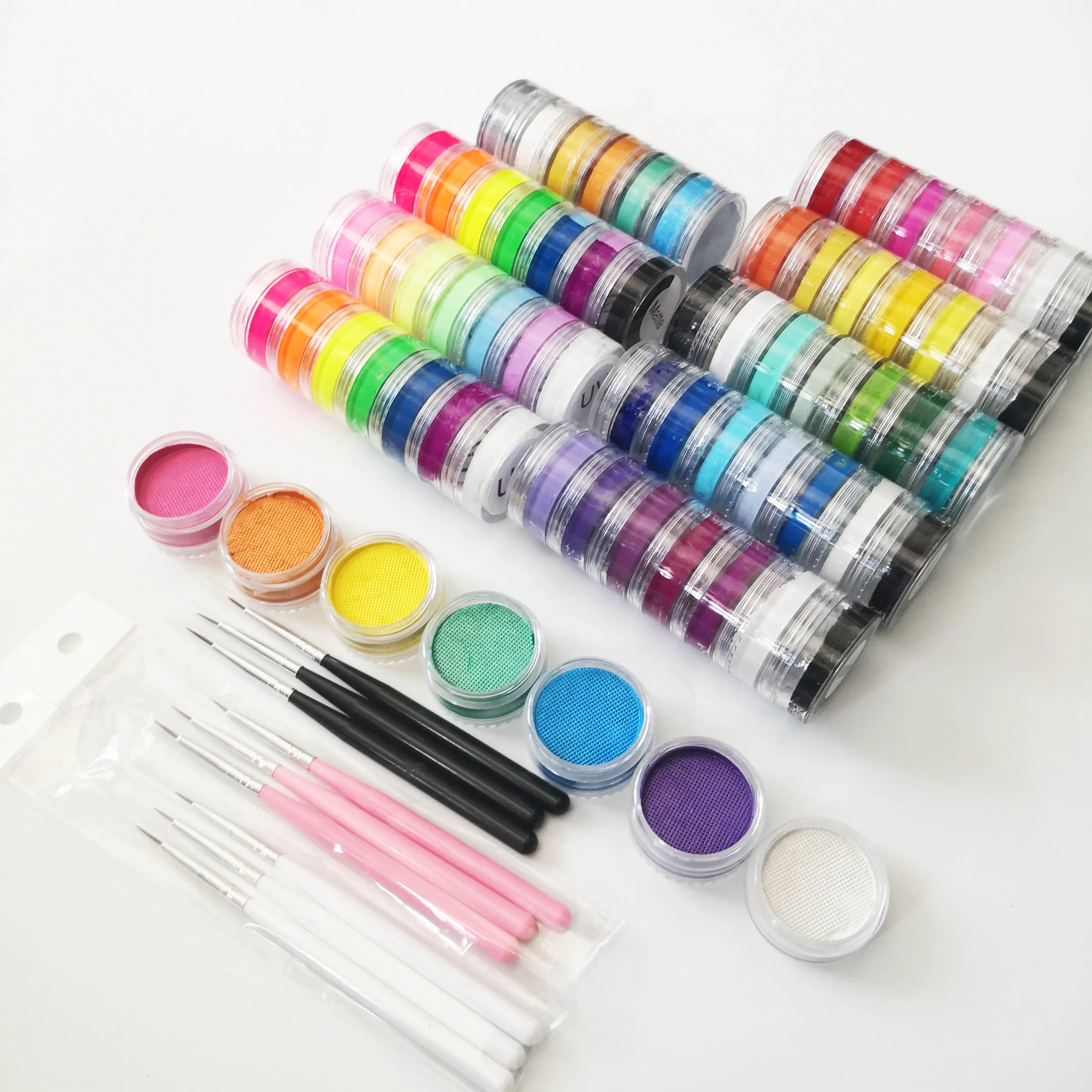 10g Face Paint Water Based Eyeliner 7 Colors Tower Professional UV Colors Makeup Eyeliner Neon Body Art Cake Split