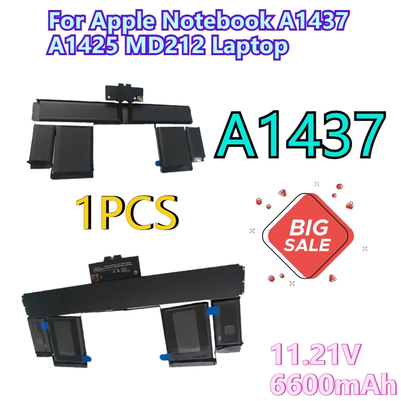 

11.21V 6600mAh for Apple Notebook A1437 A1425 MD212 Laptop Battery