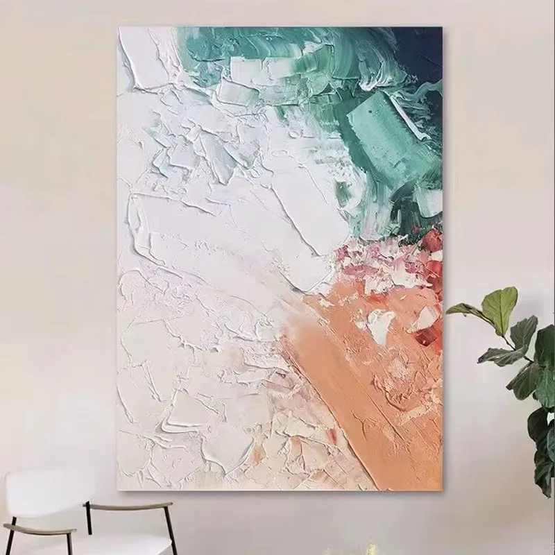 Handmade Oil Painting Texture for Living Room, Sofa Background Decoration, 3D Simple Modern Abstract Bedroom and Dining Room image 5