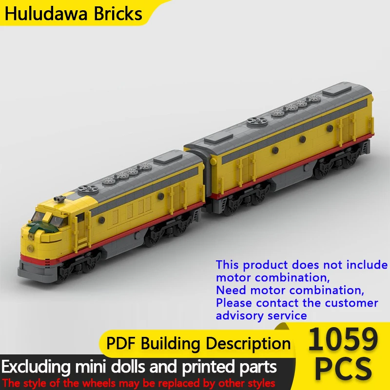 

City Car Model MOC Building Bricks EMD F7 Diese Locomotive Modular Technology Gifts Holiday Assemble Children Toys Suit