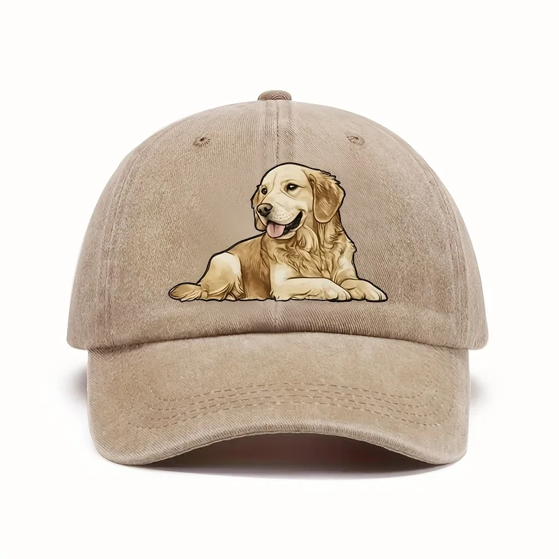 Verstellbare Baseballkappe mit Golden Retriever-Aufdruck, perfekt für lässige Sportmütze, St. Patrick's Day und Fußballveranstaltungen