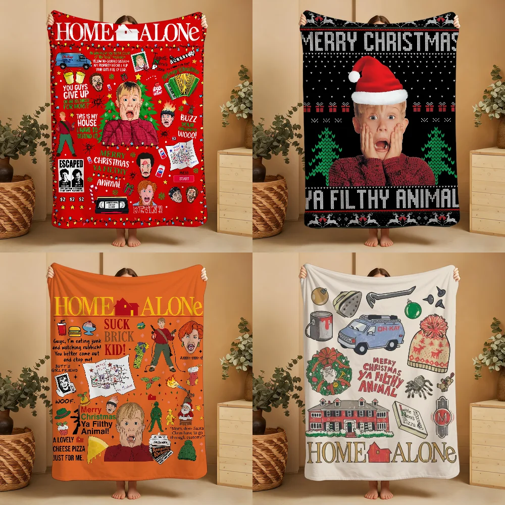 Funny Christma Movie H-Home Alone Blanket Soft Printed Flannel Warm Cozy Nap Bed Sofa Travel Camping Season Gift Adults Kids
