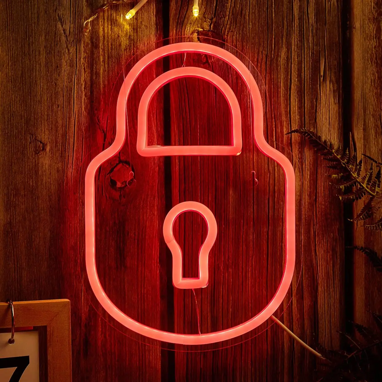 Chi-buy LED Neon Lock USB Powered Neon Signs Decor Lamp Signs Birthday Gift Wall Art For Bedroom Room Bar Shop