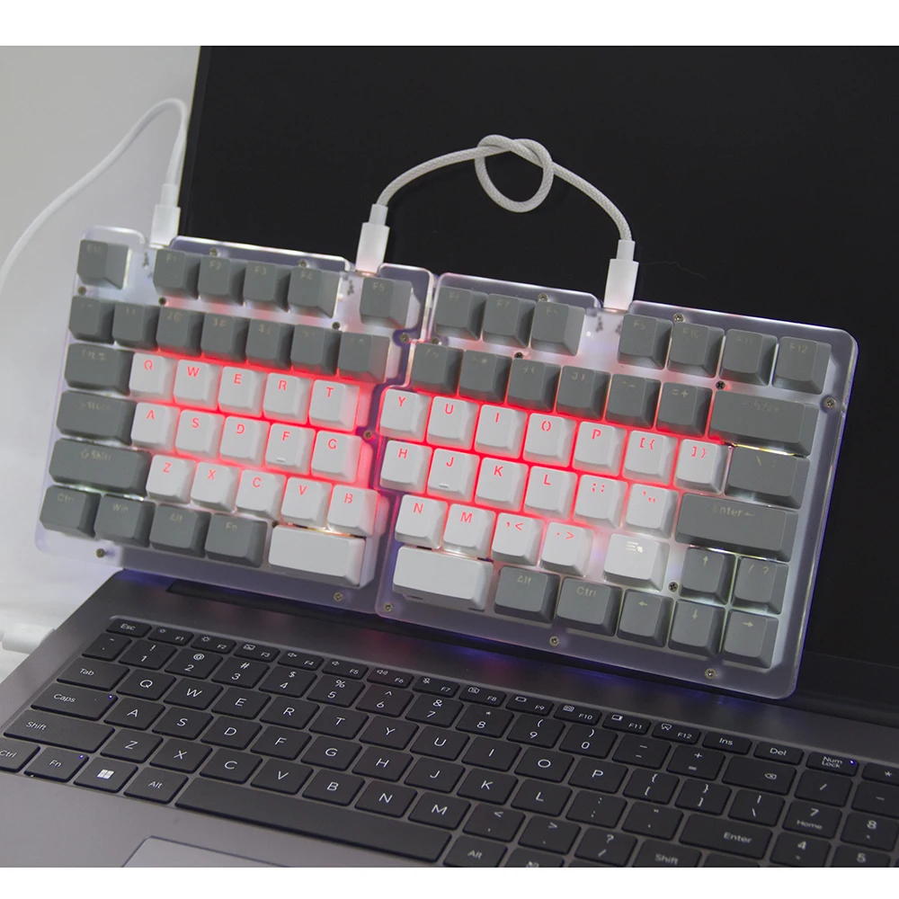 人間工学に基づいたメカニカルキーボード,プログラム可能なマクロLEDライト,新しい78キー