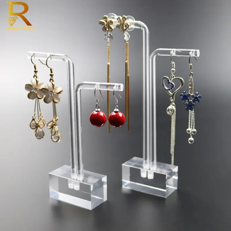 3 stücke klar Acryl hängen Ohrring Display Stand Schmuck zeigt Fall Ohrring Veranstalter Ohrring Halter Schmuck steht