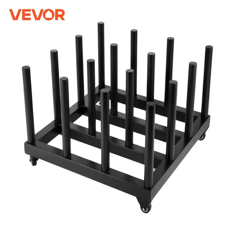 VEVOR Digital Media Vinyl Cart Mobile Rack 16-Roll 2 Inch Core 1200lbs Capacity Heavy Duty Vinyl Rolling Cart for Mobile Storage