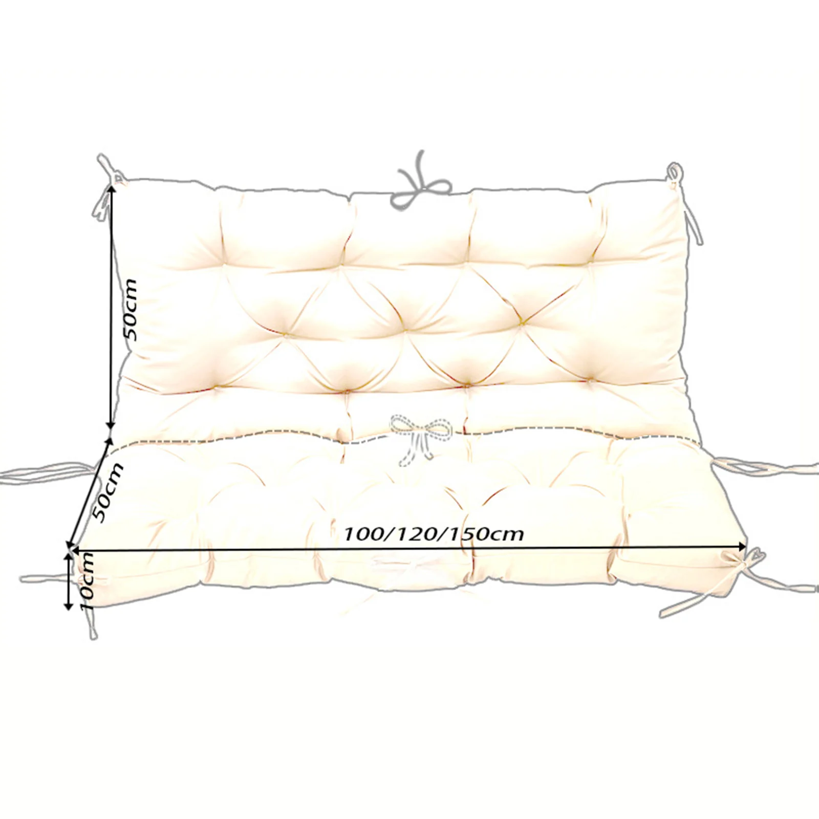 Outdoor Bench Cushion Waterproof Sunscreen Wood Chair Cushion Waterproof Indoor Bench Cushion Porch Swing Cushion