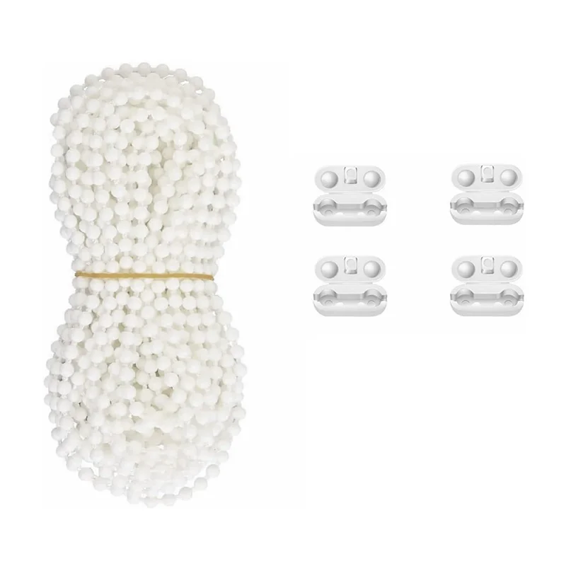 Cadena de Repuesto para Persiana Enrollable de 5/10M, Cadena de Bolas para Persiana Romana, Conector de Cadena, Extensión de Cadena de Bolas, Juego de Persiana Enrollable