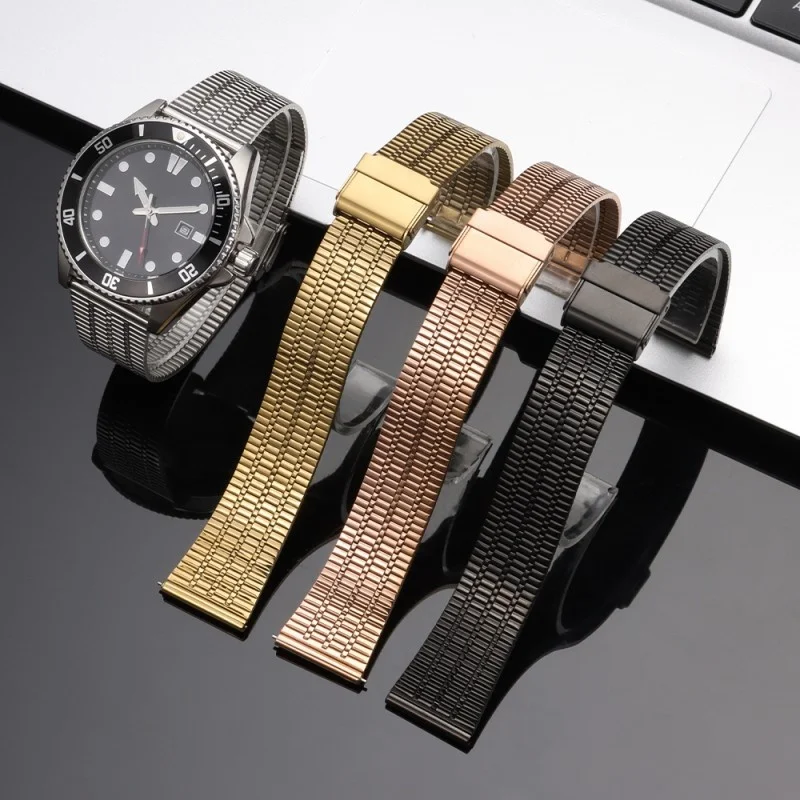 

Quick Release Stainless Steel Watch Strap Replacement for 20mm 22mm Universal Smart Watch Band Metal Double Safe Buckle Bracelet