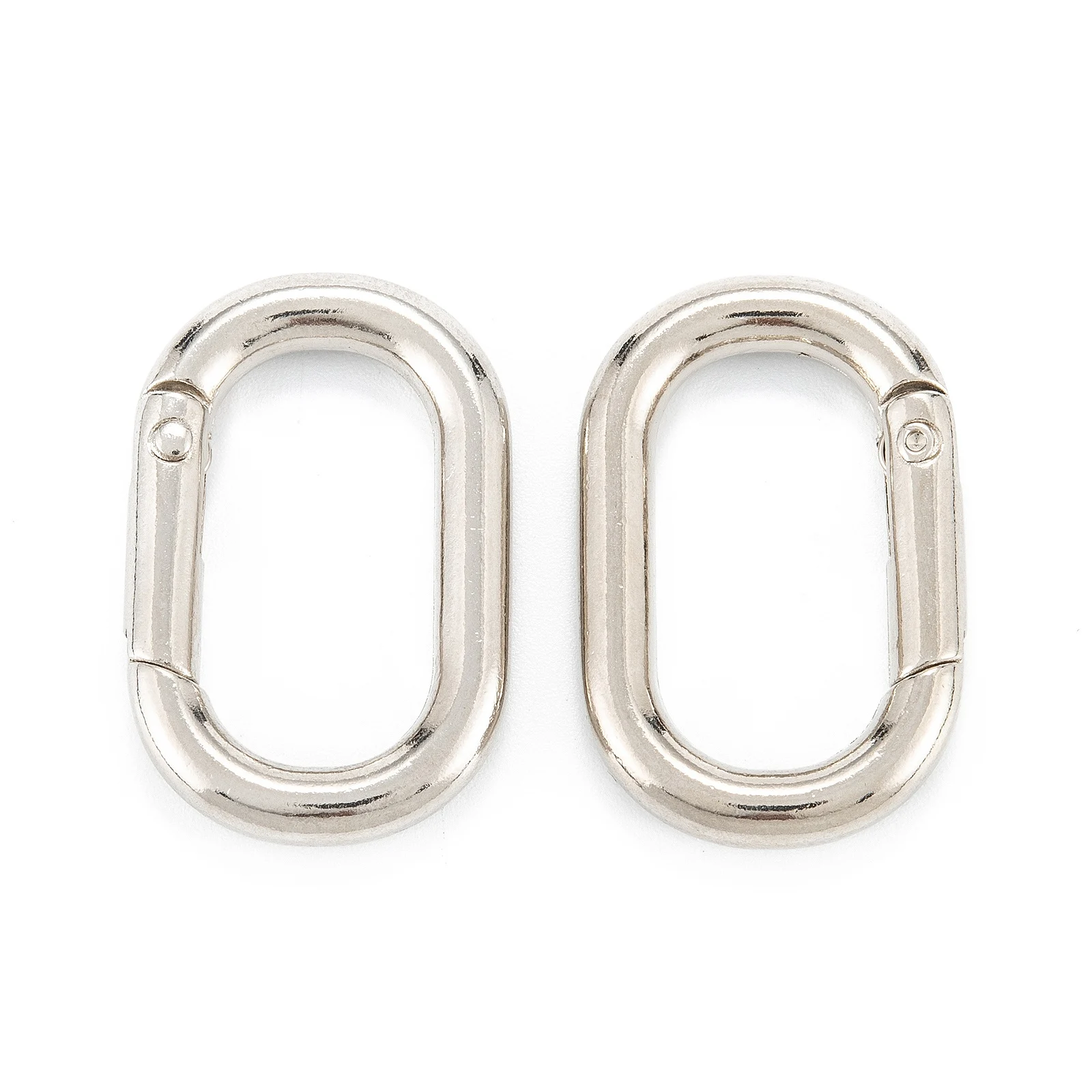 100pcs Zinc Alloy Spring Gate Rings Oval Platinum for Making DIY Jewelry Necklace Bracelet Key Chain Craft Findings