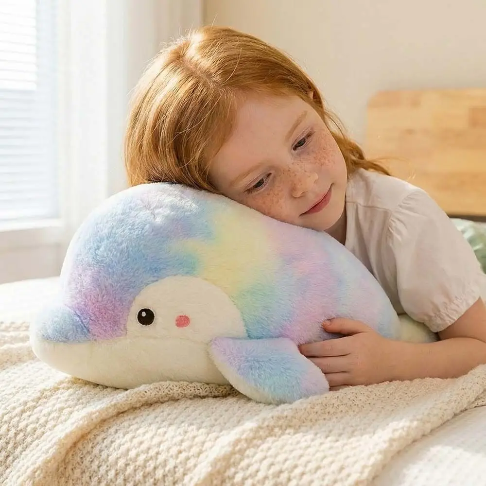 

Comfort Cartoon Colorful Dolphin Soft PP Cotton Animal Dolphin Cute 25cm Animal Pillow Holiday Gifts
