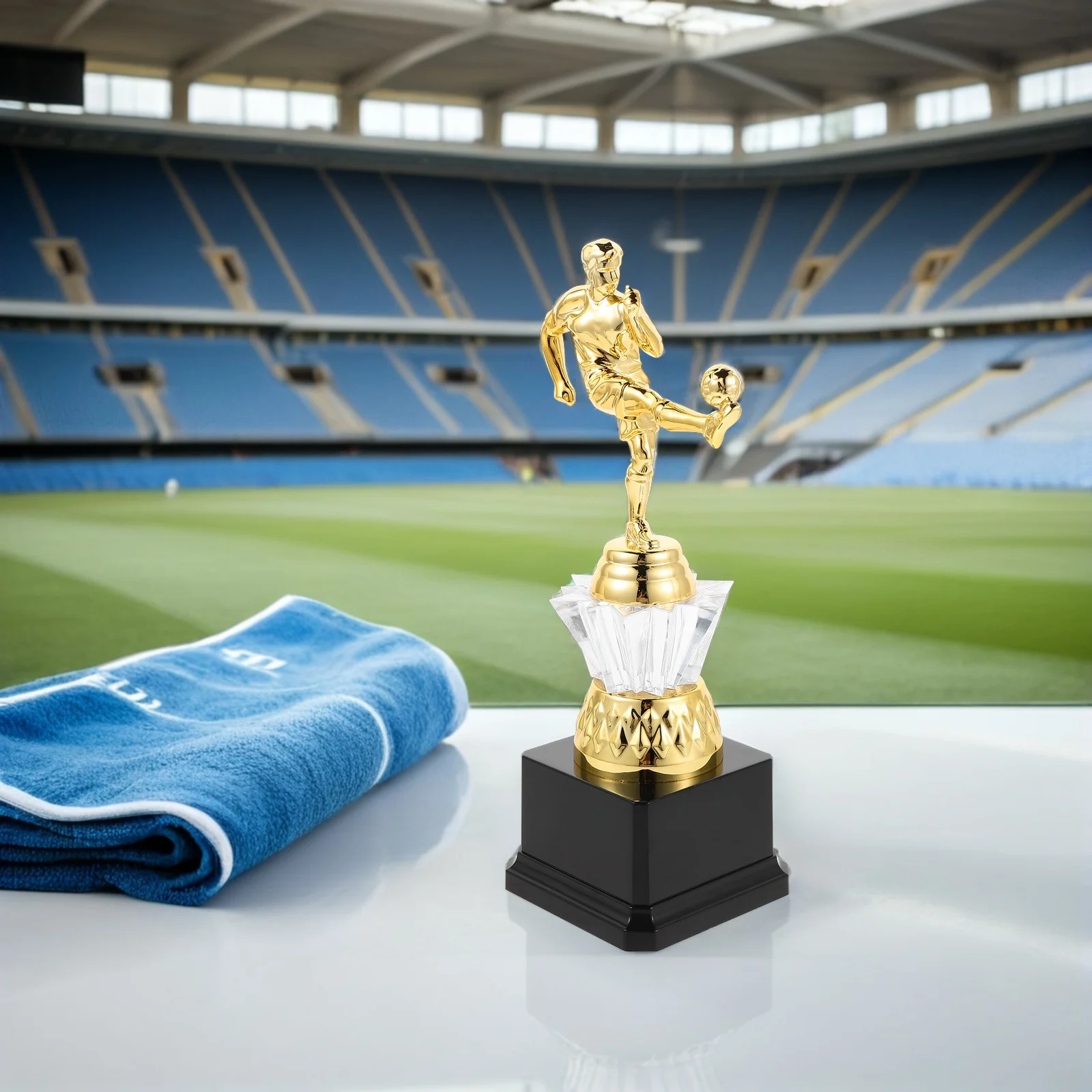 Золотой футбольный трофей, легкий пластик, маленькая футбольная награда, чемпионат на память, молодежная лига, награда за распознавание футбола