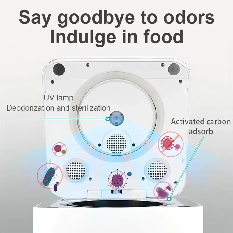 Electric Food Waste Disposer 3.3L Stainless Steel Automatic Kitchen Garbage Grinder Low Noise Odor Free Household Appliance