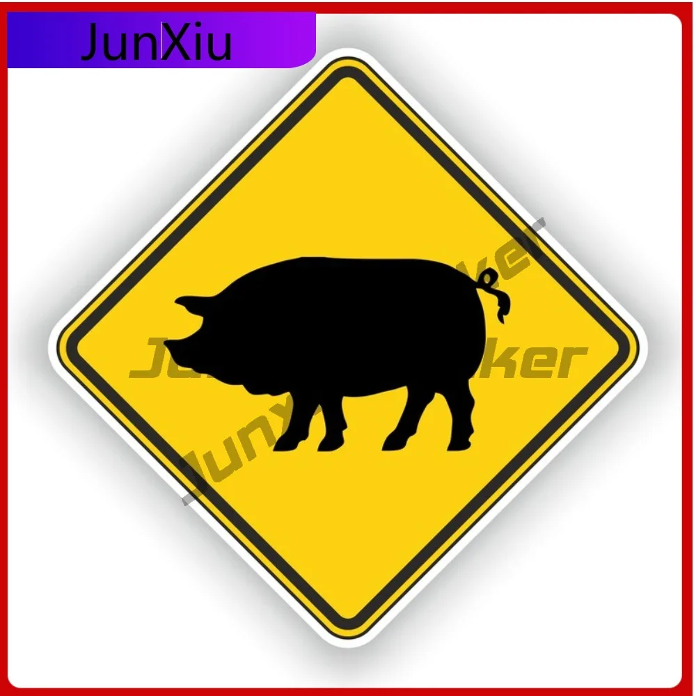 

Pig Warning Cute Laptop Anti Scratch Sticker Decoration Funny Cartoon Custom Laptop Trendy Car Sticker Waterproof UV Resistant