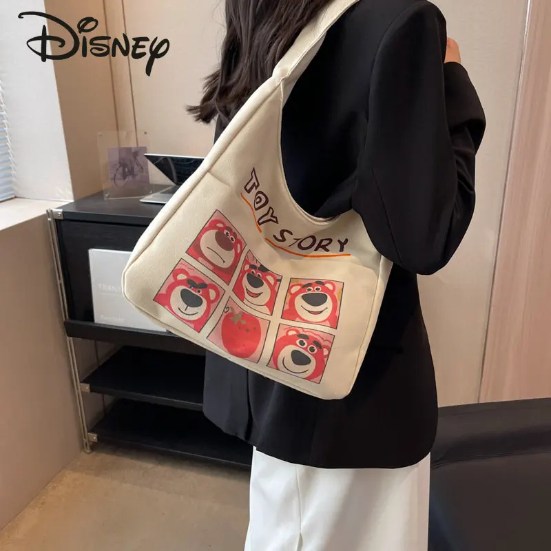 Disney Strawberry Bear New Women's Bag High Quality High Capacity Fashion Handbag Cartoon Leisure Multifunctional Shopping Bag