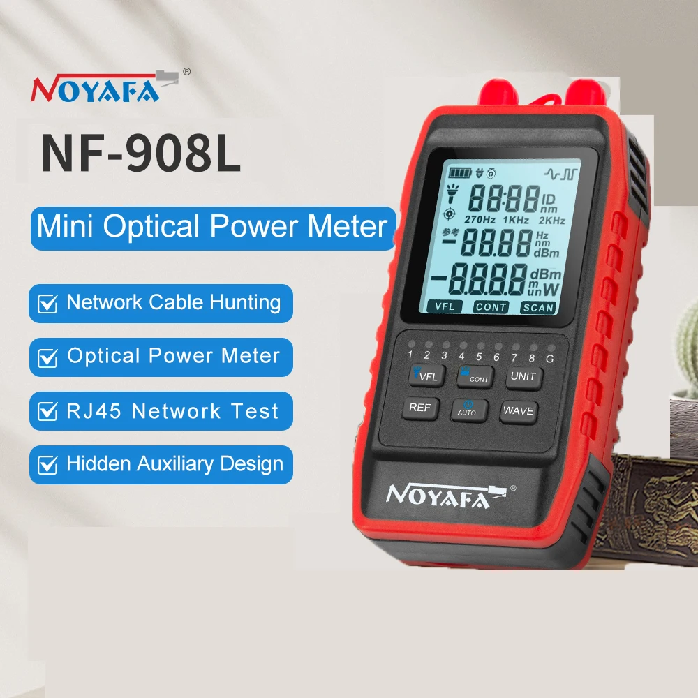 

Noyafa NF-908L Mini Fiber Optical Power Meter FC SC ST -60~+8dbm Visual Fault Locator Network Cable Fiber Optic Fault Tester