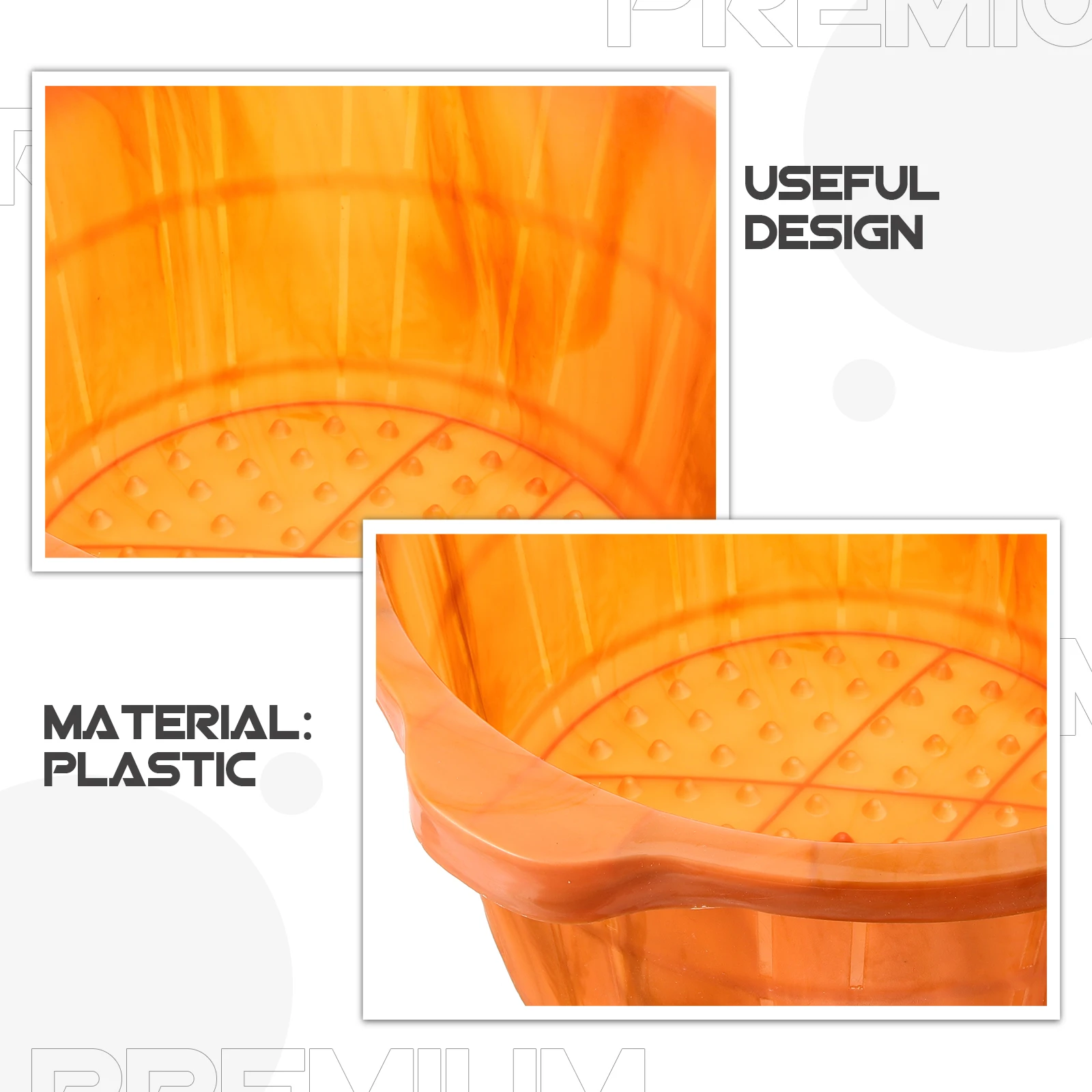 

Wood Grain Soaking Tub Plastic Foot Bath Basin Sturdy Home Use Large Tub For Massage Comfortable Soaking