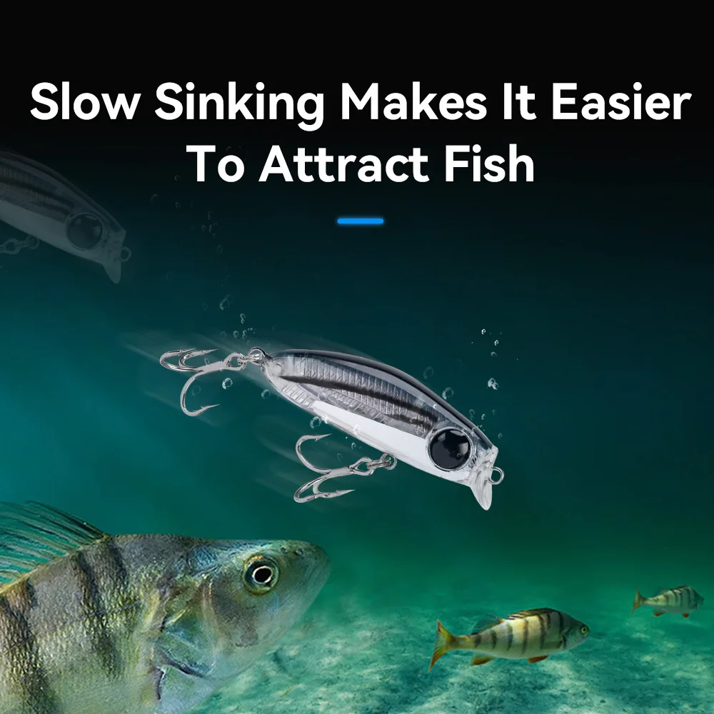 Kingdom Micro Minnow Fishing Lure 2.6g 36mm Long Casting Artificial Slow Sinking Minnow Hard Stick Crank Baits Bass Pike Trout