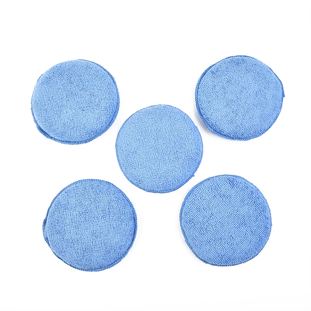 5pcs Soft Applicator Microfiber Car Wax Applicator Pad Polishing Sponge Car Care Soft Microfiber With Hand Pocket Control