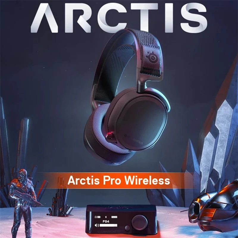 سماعة رأس للألعاب لاسلكية من SteelSeries Arctis Pro ، دقة عالية ، شو GHz ، بلوتوث ، ميكروفون إلغاء الضوضاء من AI ، كمبيوتر شخصي ، جهاز PS5 ، جهاز PS4 ، هاتف محمول