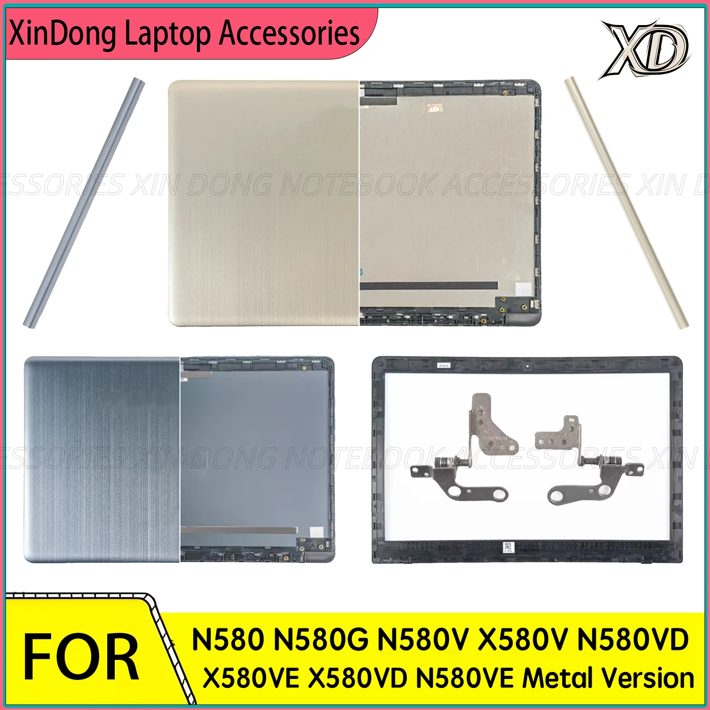 

Metal Laptop Repair Parts Replacement Kit For N580 N580G N580V X580V N580VD X580VE LCD Back Cover&Bezel&Hinge&Hingecovers