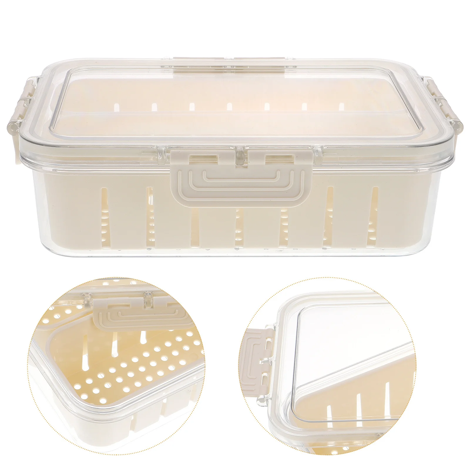 

Refrigerator Storage Box Vegetable Fruit Meat Organizer Drain Food Fresh Preservation Container Fridge Food Storage Case