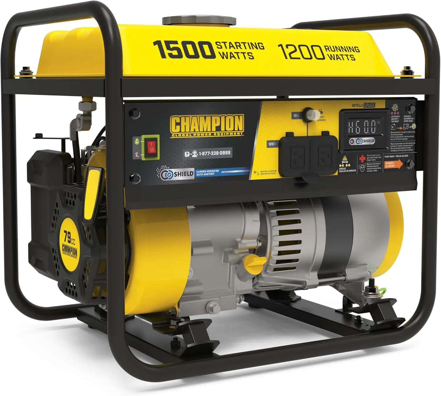Générateur portable personnalisable de 1500 watts avec bouclier CO