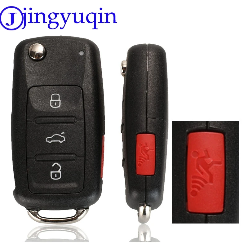 jingyuqin 4 Buttons Car Key Shell For VW Caddy Eos Golf Jetta Beetle Polo Up Tiguan Touran 5K0837202AD Case Cover Folding Flid