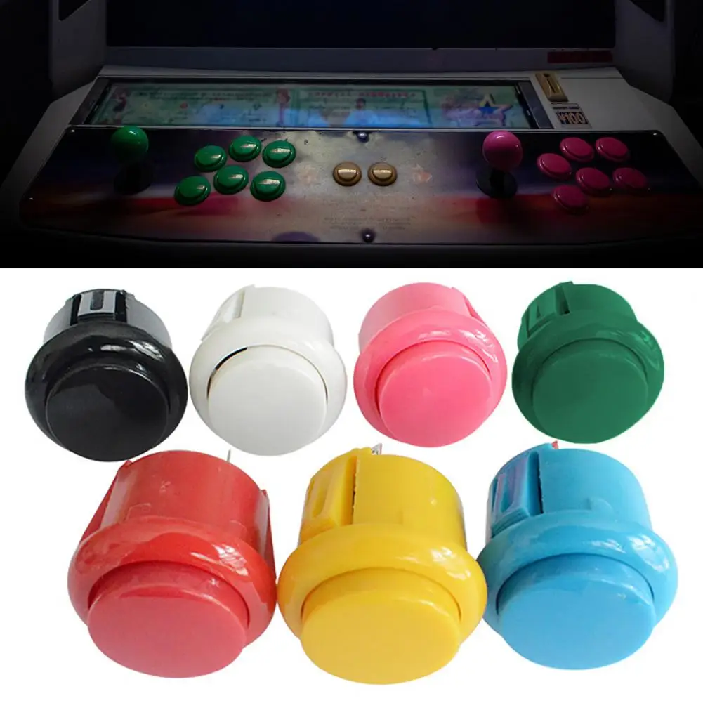 Arcade Game Console High Response Button Non-delayed DIY 24mm Arcade Game Push Button Switch for Gamers