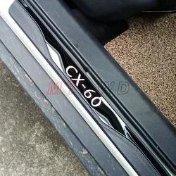 Car Styling For Mazda CX-60 CX-50 2022 2023 2024 2025 Accessory Stainless Steel Chrome Door Sill Scuff Plate Protection Sticker