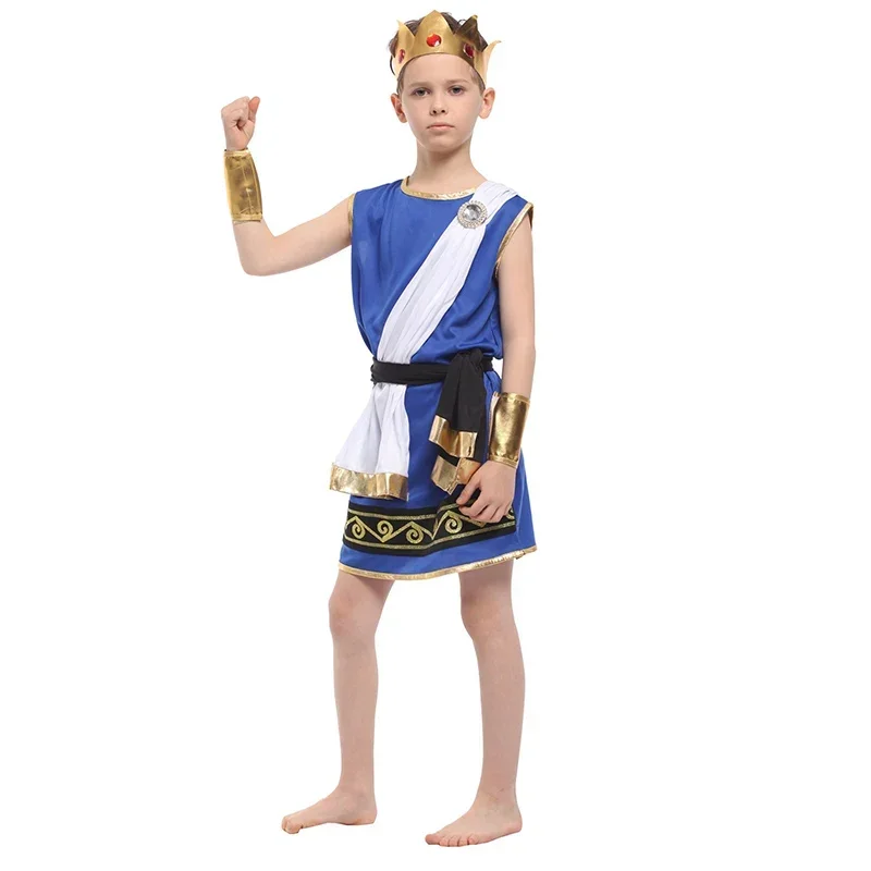 Ancient Greek Mythology Zeus Cosplay Fantasia Halloween Olympus God Costume Children King Carnival Masquerade Dress