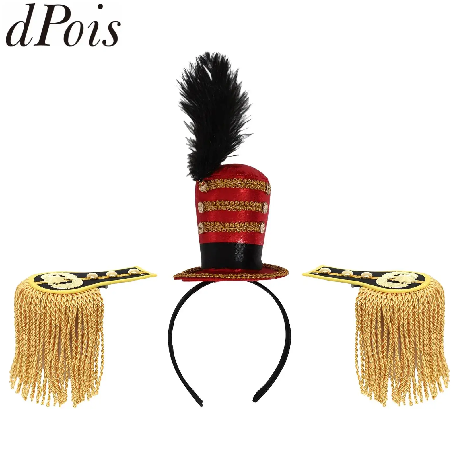 女の子 男の子 マーチングバンド 衣装 アクセサリー サーカス団長 ヘッドバンド パフォーマンス ドラム奏者 ドラムメジャー 制服 肩章