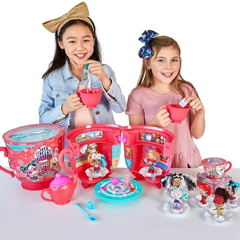 ZURU Itty Bitty Prettys Tea Party Surprise Teacup Dolls Playset Series 1 Teacup Doll Surprise Blind Box Girls Play House Toys