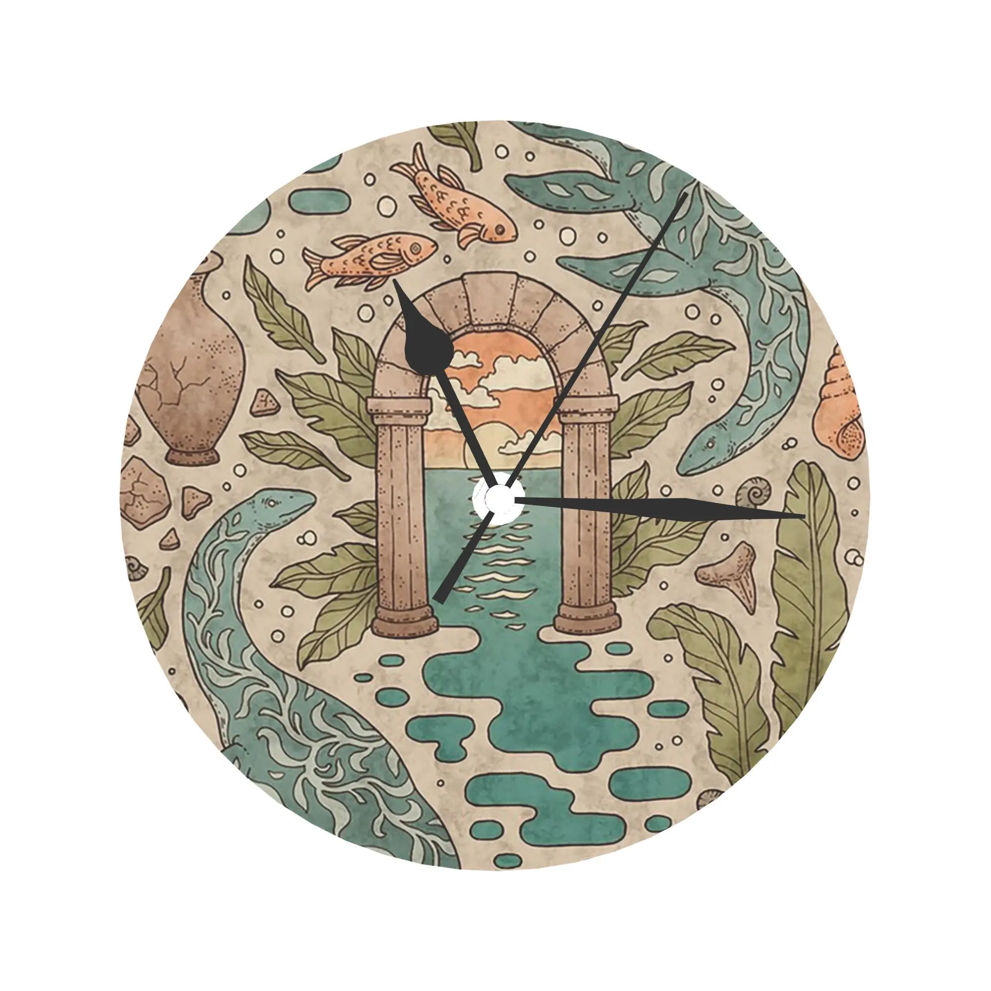 الجنة Panthalassa التاريخ الطبيعي المحيط الخيال الفن ساعة حائط غرفة الديكور ساعة مستديرة صامتة لغرفة النوم المعيشة المطبخ #1