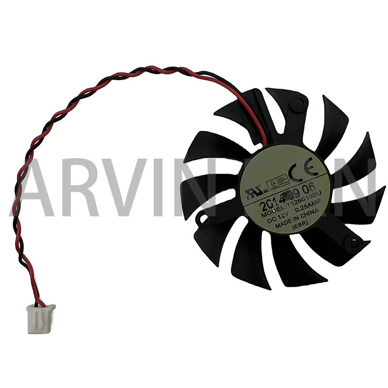 Ventilador de refrigeración para enrutador, disipación de calor, hoja de aluminio, tarjeta gráfica, T126010SU, diámetro de 55mm, agujero de paso de 39mm, DC12V, 0.25A