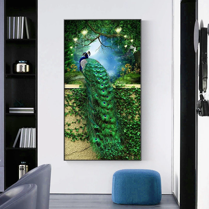 

CHENISTORY 60x120cm DIY Oil Painting By Numbers Peacock Picture For Living Room Home Decoration Coloring By Numbers Unique Gift