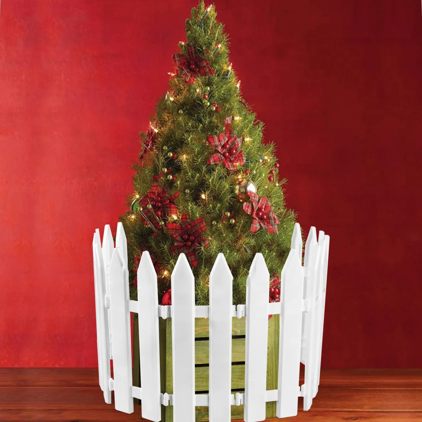 Mini Xmas Garden Fence Edging Border Lawn White Decor Picket Plastic Outdoor Barrier Flower Pet Fences Yard Panels Path Edgings