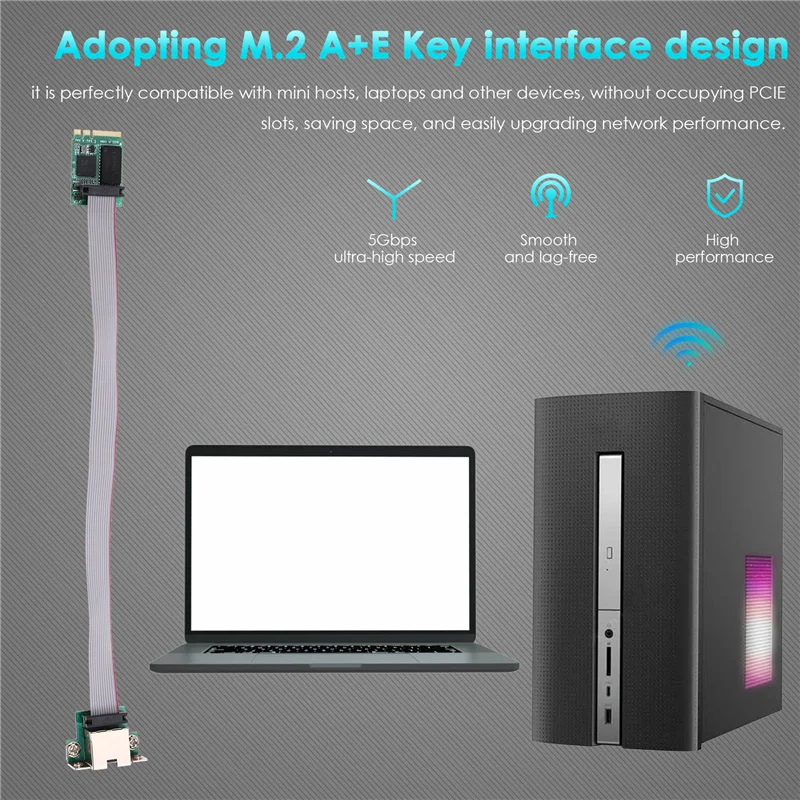 

N93R M.2 A+E KEY Ethernet Network Card, 5Gbps Gigabit RTL8126, Supports PXE Boot For Windows Platforms