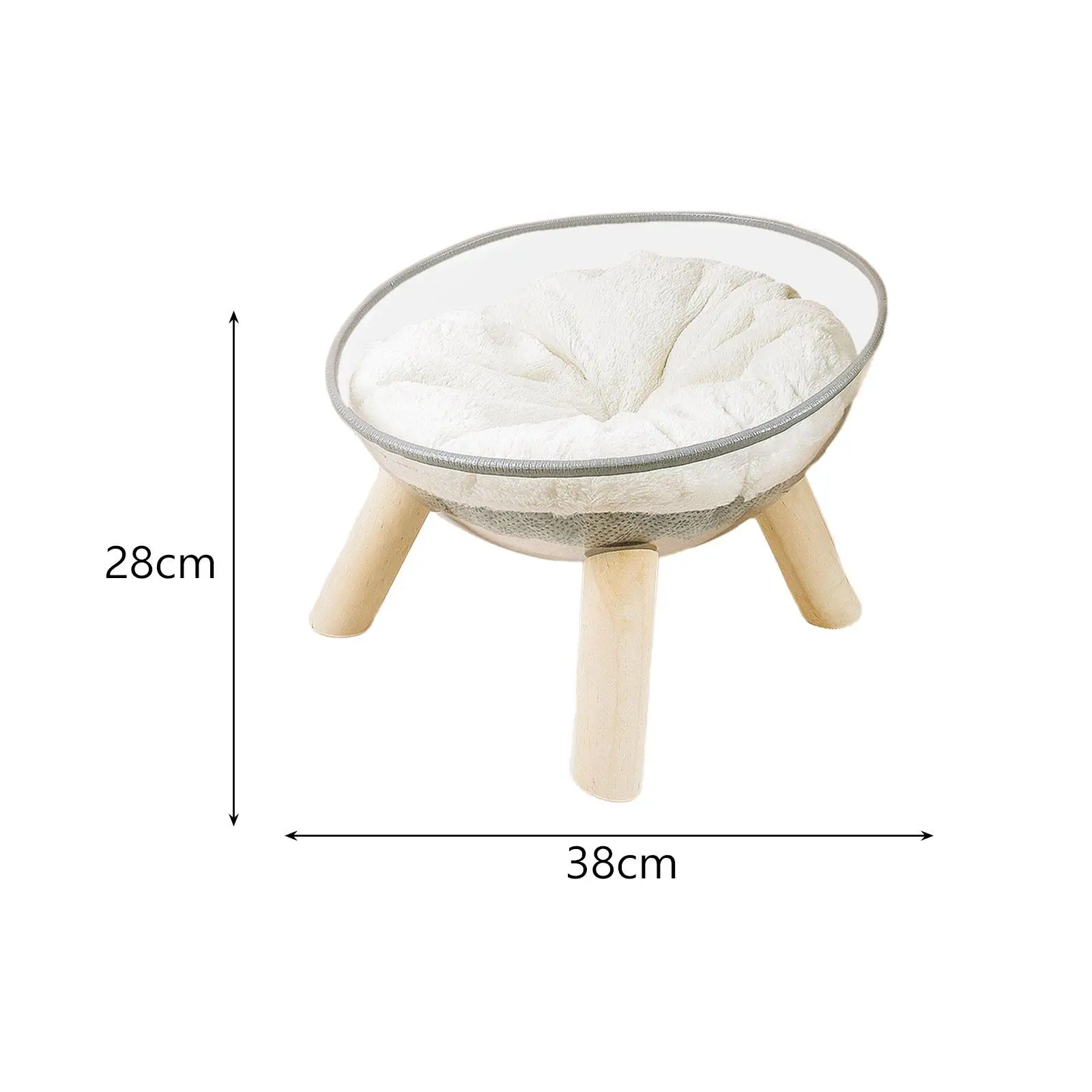 Space Clear Capsule Cat Bed Wood Elevated Transparent Cat Bed for Indoor Cats and Kittens Bunny and Small Animal Small Pets