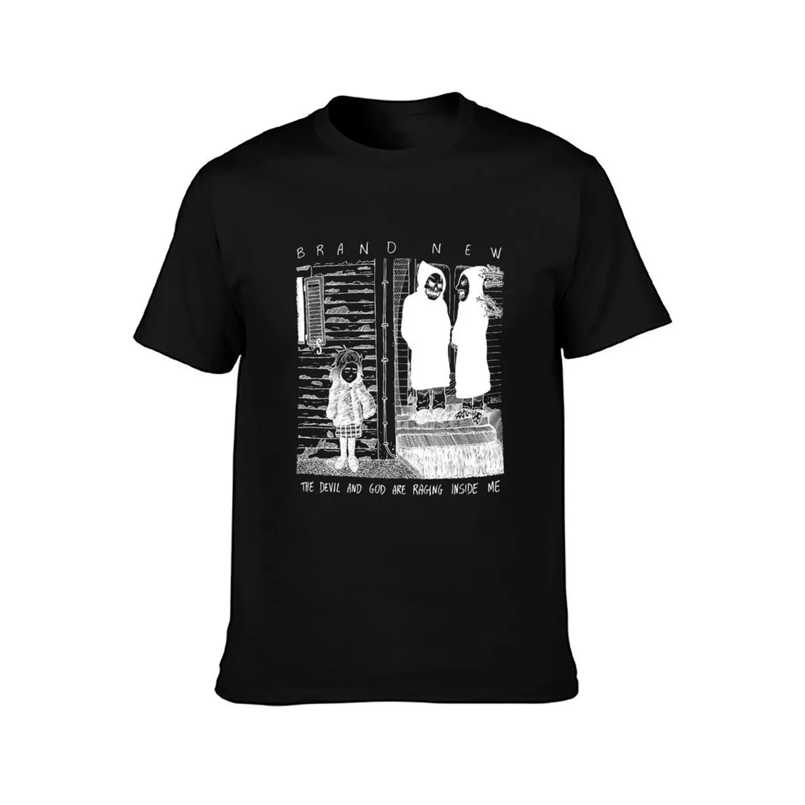The Devil and God are Raging Inside Me (White vr.) - Fanartwork T-Shirt, Summer Casual Cotton Tee, Oversized Streetwear Tops