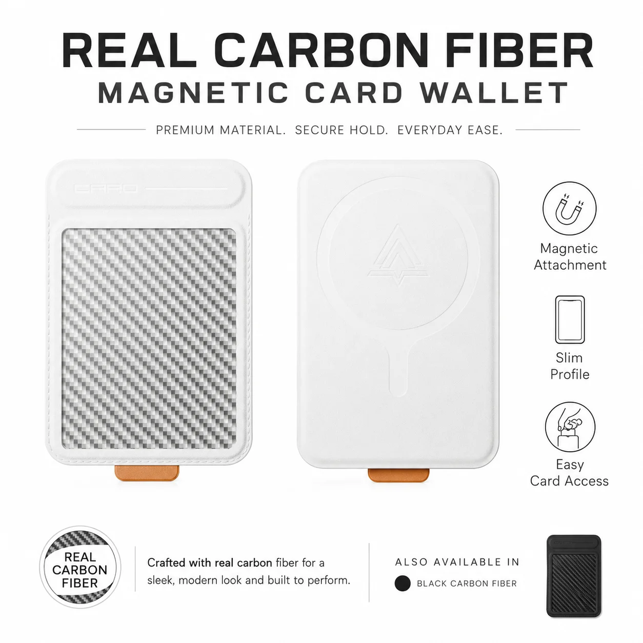 For iPhone 12 13 14 15 16 17 Pro Max SeriesReal Carbon Fiber MagSafe Wallet 2-in-1 Magnetic Card Holder Folding Phone Stand