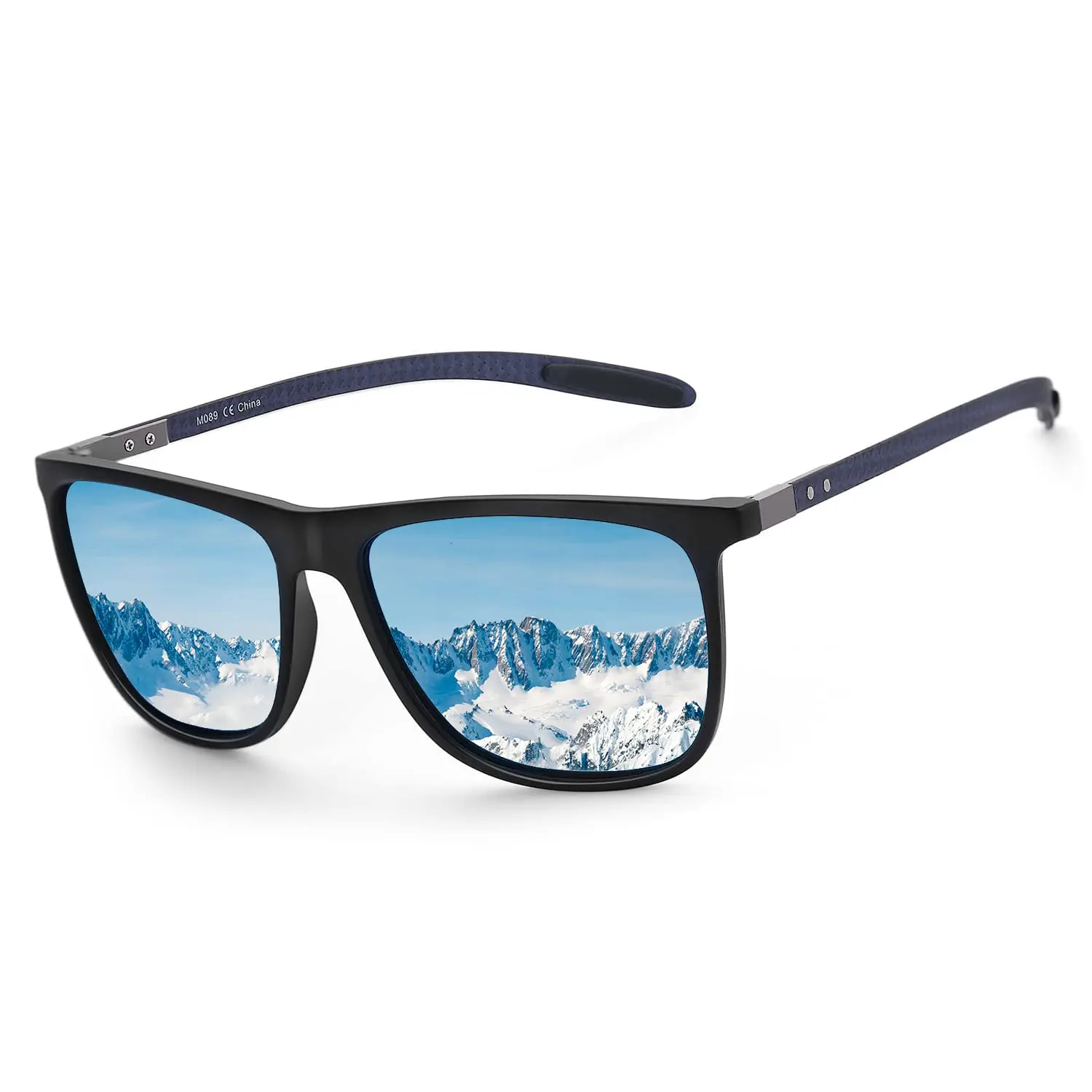ZENOTTIC Quadratische polarisierte Sonnenbrille für Herren, ultraleichte Carbonfaser-Sonnenbrille, zum Fahren, Angeln, Golf, Sport, UV400-Schutz 10