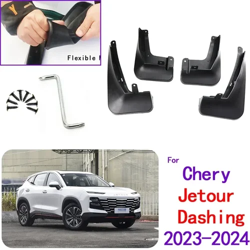 Guardabarros protectores contra salpicaduras 4x guardabarros moldeados para coche guardabarros delanteros y traseros estilo para Chery Jetour Dashing 2023 2024